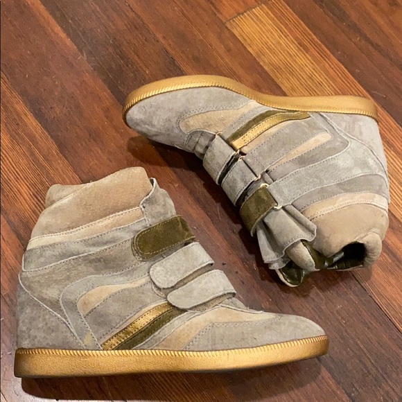BCBG Anthony Suede Wedge Sneakers - Picture 3 of 8